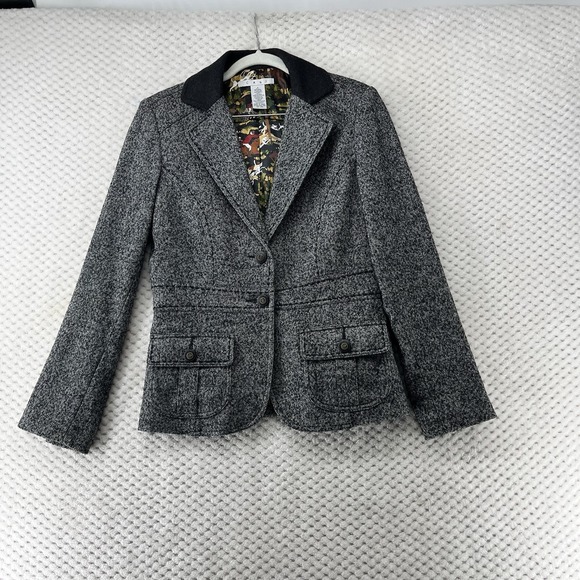 Cabi Wool Blend Blazer Jacket‎ Tweed Career Wear Button Front Classic Size 4 - Picture 1 of 11